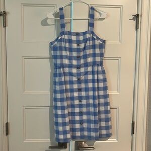 NWT JCREW women’s gingham button front dresss